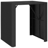Cumpara ieftin Masa de bar cu blat din sticla, negru, 105x80x110 cm, poliratan