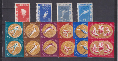 MEDALII DE AUR LA MELBOURNE SI ROMA LP 528+528A MNH foto