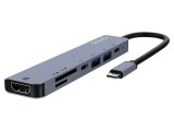 Hub USB 3.1 Gen 1 SAVIO AK-82, 5 porturi, 5Gbps, gri, Plug and Play