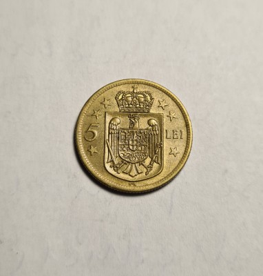 5 lei 1930 KN AUNC foto