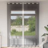Perdele Voile vidaXL Negre 140x300 cm, 2 buc, Ochiuri, Poliester, Semitransparente, Draperii Moderne, Casa, Dormitor, Living