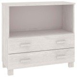 Cumpara ieftin Servanta &bdquo;HAMAR&rdquo;, alb, 85x35x80 cm, lemn masiv de pin