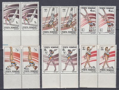 ROMANIA 1991 LP 1254 GIMNASTICA PERECHE SERII MNH foto