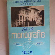 Liceul de matematica fizica Dorohoi 1879-1979.File de monografie