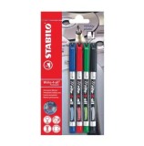 Cumpara ieftin Marker permanent Stabilo Write4all, varf 0.7 mm, set 4 bucati