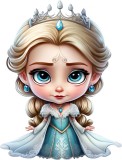 Sticker decorativ, Printesa Elsa, Albastru, 78 cm, 1269STK-3