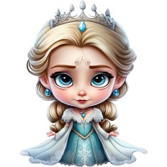 Sticker decorativ, Printesa Elsa, Albastru, 78 cm, 1269STK-3
