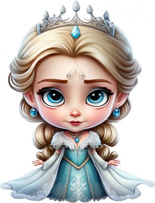 Sticker decorativ, Printesa Elsa, Albastru, 78 cm, 1269STK-3 foto