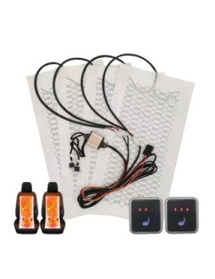 Kit incalzire in scaune 12V 4 piese cu 3 trepte si butoane on/off foto