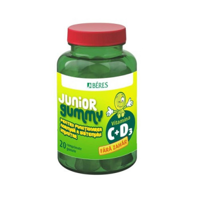 Vitamina C + D3 Junior Gummy 20 comprimate Gumate Beres foto