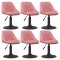 vidaXL Scaune de sufragerie pivotante 6 buc, roz, catifea 3088807