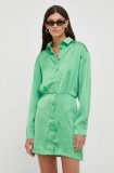 Samsoe Samsoe rochie culoarea verde, mini, dreaptă