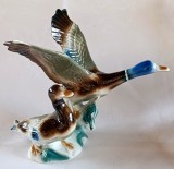 Bibelou vintage "Rațe Sălbatice", porțelan Iris Cluj, Calitatea 1 (27 cm)