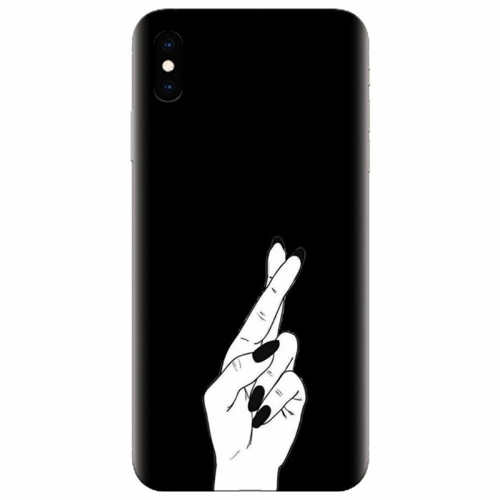 Husa silicon pentru Apple Iphone XS Max, Finger Cross