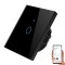 Intrerupator smart wifi, tuya smart life, touch, Home Light Switch cu control vocal APP, wi-fi 2, 4GHz+bluetooth, 1 buton, N+L, amazon alexa si google