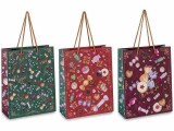 Set 3 plasute cadouri Craciun hartie multicolora cm 19 x 8 x 24,5 H