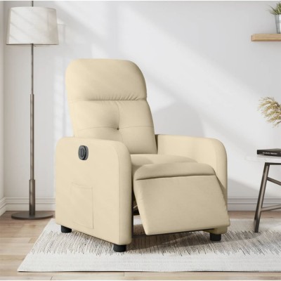 Gossi fotoliu rabatabil electric, crem, material textil foto