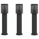 Cumpara ieftin Lampi de podea de exterior 3 buc. negru 60 cm otel inoxidabil