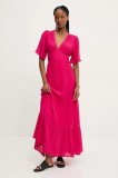 Answear Lab rochie culoarea roz, maxi, evazată