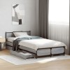 VidaXL Cadru de pat cu sertare gri sonoma 100x200 cm lemn prelucrat