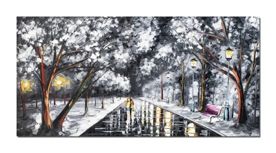 Tablouri indragostiti pictat manual dormitor, living, Impreuna pentru totdeauna, 140x70cm ulei pe panza in cutit efect 3D foto