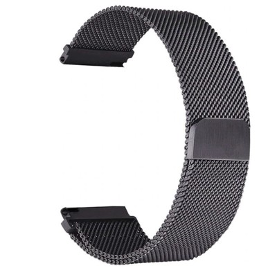 Curea tip Milanese Loop, compatibila Garmin Forerunner 165, telescoape Quick Release, Pure Black foto