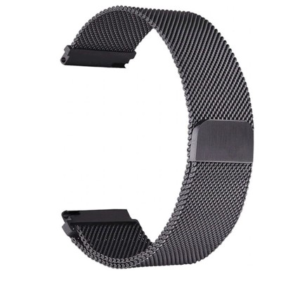 Curea metalica compatibila Huawei Watch GT 4 46mm, telescoape Quick Release, Milanese Loop, Negru foto