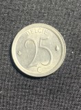 Moneda 25 centimes 1973 Belgia, Europa