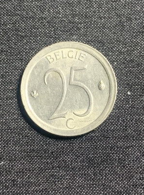 Moneda 25 centimes 1973 Belgia foto