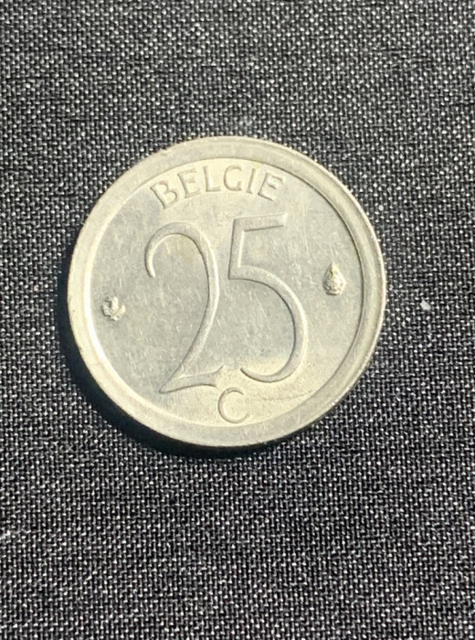 Moneda 25 centimes 1973 Belgia