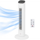 Ventilator turn HOMCOM cu telecomandă, 3 viteze, mod de repaus