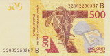 Bancnota Statele Africii de Vest 500 Franci 2022 - P219B UNC ( Benin )