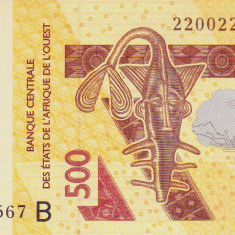 Bancnota Statele Africii de Vest 500 Franci 2022 - P219B UNC ( Benin )