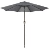 Umbrela Terasa Gradina Flippy Gri, 2.5m Inaltime, 2.3m Diametru, Manivela, Inclinare, Protectie Solara