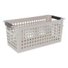 Coș Depozitare Plastic, Model Perforat, M&acirc;nere, Culoare Taupe, Capacitate 4L, Oem