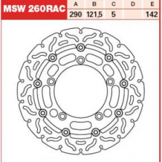 Disc frână flotant față, 290/121,5x5mm 5x142mm, diametru gaură de centrare 10,3mm, spacing 0 compatibil: SUZUKI GSF 650 (ABS)/650 (Gladius)/650A (ABS)