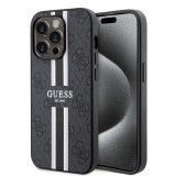Husa originala Guess iPhone 15 Pro Hardcase 4G Printed Stripes MagSafe, negru, GUHMP15LP4RPSK