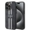 Husa originala Guess iPhone 15 Pro Hardcase 4G Printed Stripes MagSafe, negru, GUHMP15LP4RPSK