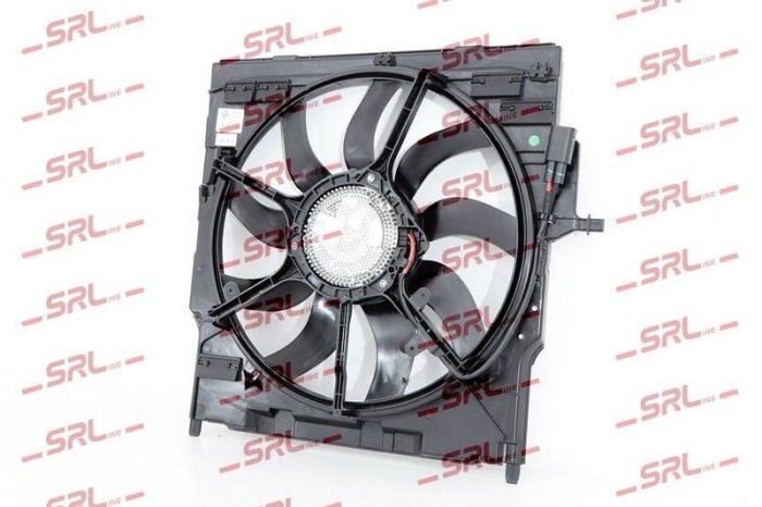 Ventilator radiator Bmw X5 F15 13-, X6 F16 13-, motor: 3.0 d, 4.4 V8 T, cu modul electronic, 850W; 520 mm; 3 pini, SRLine, 17427634472; 17428618246