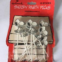 * Hallmark SNOOPY Party Picks vintage, plastic, betisoare aperitive, England