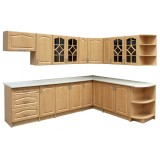 Bucatarie Colt MDF Mesteacan 270cm Olea MP, 16 Usi, 3 Sertare, Mobila Bucatarie Moderna