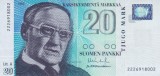 Bancnota Finlanda 20 Markkaa 1993 (1997) - P123 UNC (vezi descrierea )