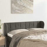 VidaXL Tăblie de pat cu aripioare gri &icirc;nchis 147x23x78/88 cm catifea 3117193