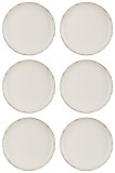 Set farfurii 6 piese, ceramice pentru fructe, Bej Nordic Style, diametru 19 cm