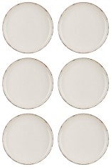 Set farfurii 6 piese, ceramice pentru fructe, Bej Nordic Style, diametru 19 cm