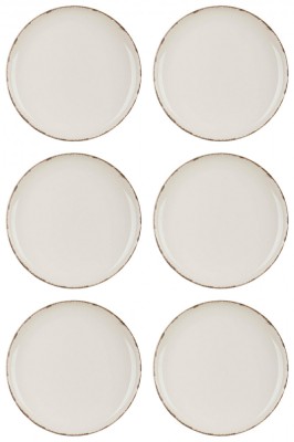 Set farfurii 6 piese, ceramice pentru fructe, Bej Nordic Style, diametru 19 cm foto