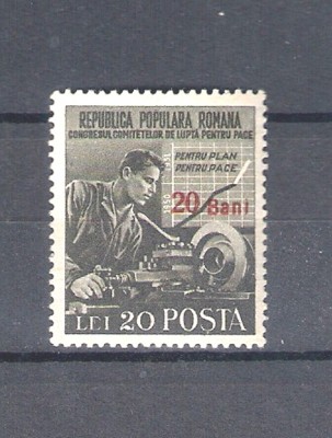 ROMANIA 1952 - LUPTA PENTRU PACE, SUPRATIPAR, MNH - LP 307 foto
