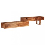 Comodă TV, maro, 200 x 30 x 35 cm, lemn masiv de acacia
