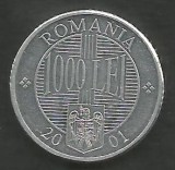 ROMANIA 1000 1.000 LEI 2001 [1] XF++ a UNC , livrare in cartonas, Aluminiu