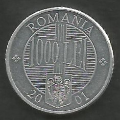 ROMANIA 1000 1.000 LEI 2001 [1] XF++ a UNC , livrare in cartonas